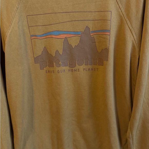 Patagonia Men’s ’73 Skyline Organic Crew Sweatshirt Yellow Gold XS - Picture 7 of 7